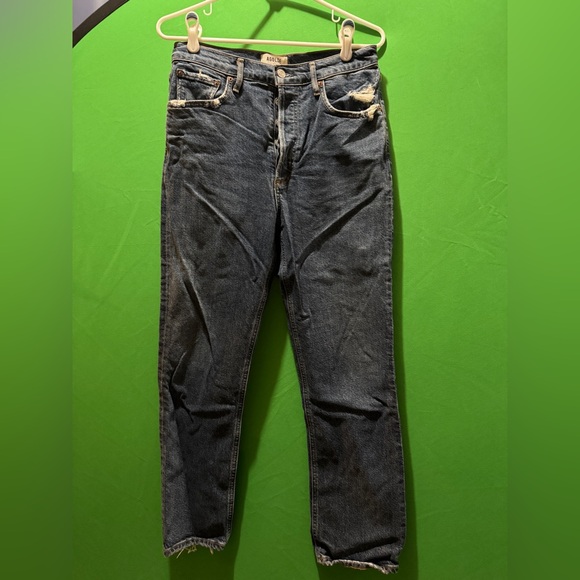 Distressed Agolde Riley Jeans - Picture 8 of 9